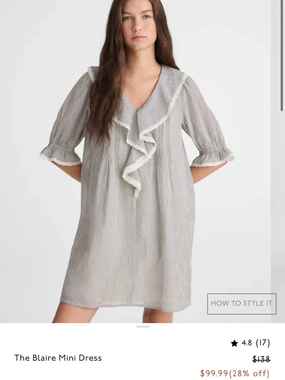 Madewell Blaire Mini Dress in Black And Ivory Micro Stripe - Picture 9 of 10